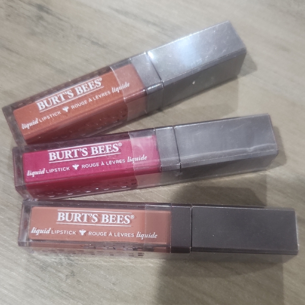 Burt's Bees Liquid Lipstick Trio - Rich Red, Deep Pink, Warm Brown